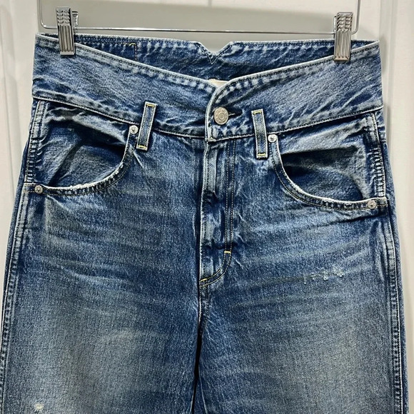 Amo High Rise Straight Leg Tapered Denim Jeans Sz 6 - Picture 2 of 4